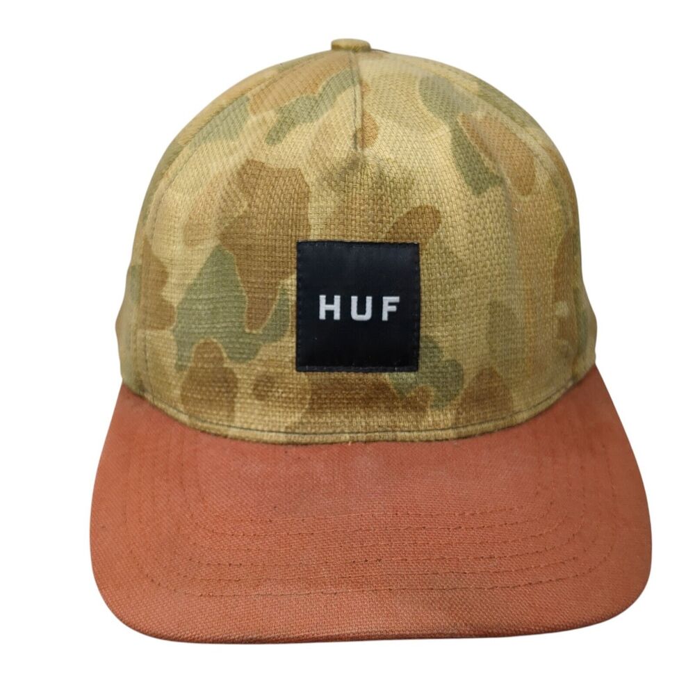 HUF Snapback Hat Camouflage One Size Adjustable Embroidered 6 Panel